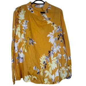 NWOT Soft Surroundings Womens Floral Popover Top Sz M Gauzy Boho Bright